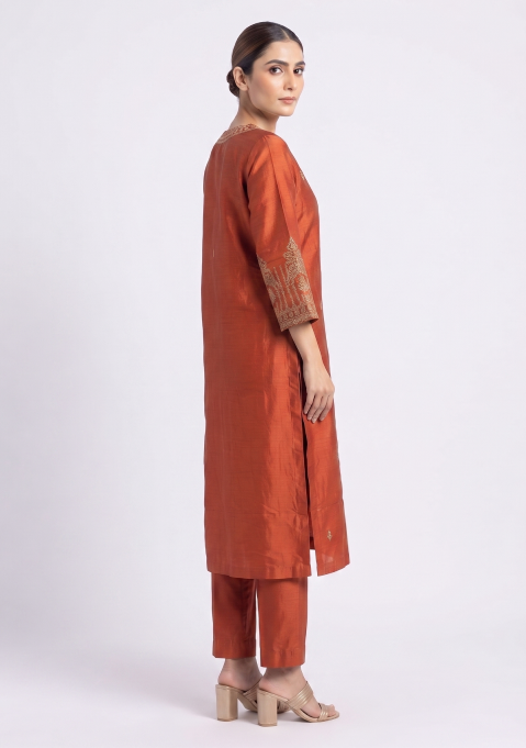 Rust Chinon Handcrafted 3pc Suit Set