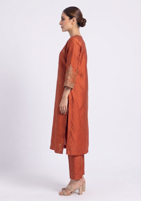 Rust Chinon Handcrafted 3pc Suit Set