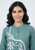 Sea Green Handcrafted Self Lining Cotton Co-ord Set