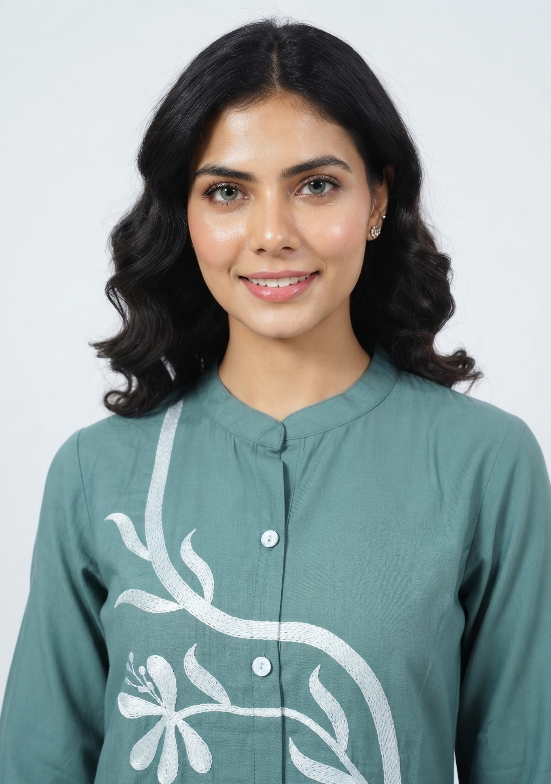 Sea Green Handcrafted Self Lining Cotton Co-ord Set