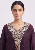 Wine Handcrafted Chinon Kaftan Set