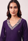 Wine Handcrafted 3pc Silk Suit Set